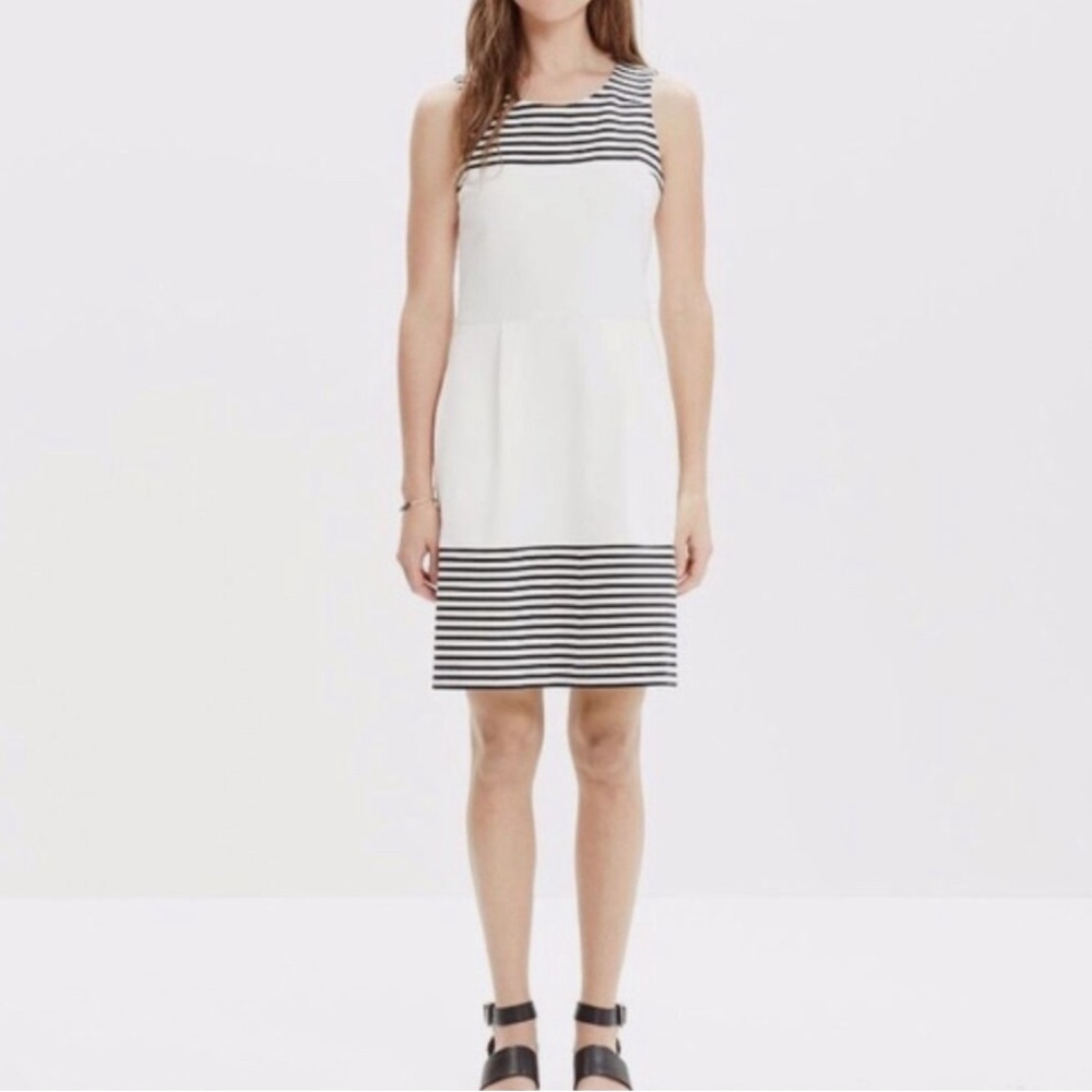 Madewell Size Small Black & White Verse Dress in Stripe Ponte Mini NWT